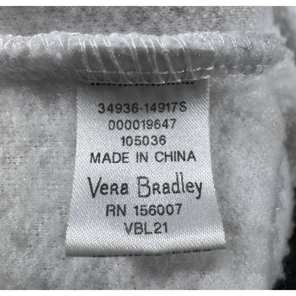 Vera Bradley Womens White Sherpa Fleece Plaid Quilted Half Zip Pullover Small - Picture 3 of 8